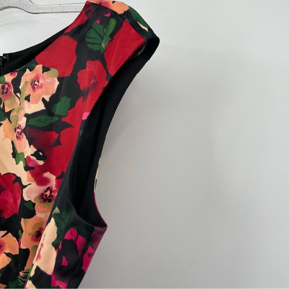 Talbots Floral Print Dress - Red, Pink, Green, Black - Picture 7 of 11
